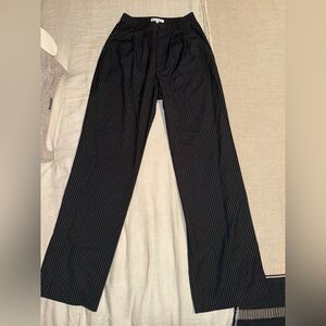 Reformation Charcoal white stripe trousers